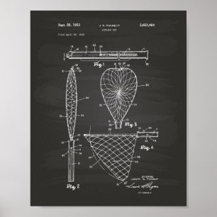 Póster Pescador Net 1953 Patent Art Chalkboard