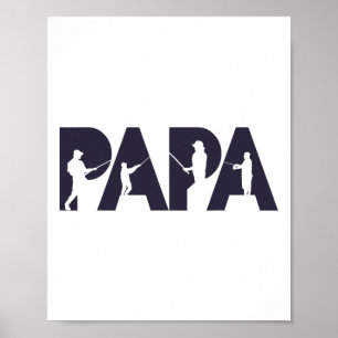 Póster Pescador Papá Divertido Pescador Papá Regalo Padre