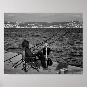 Póster Pescador por Bósforo en Estambul