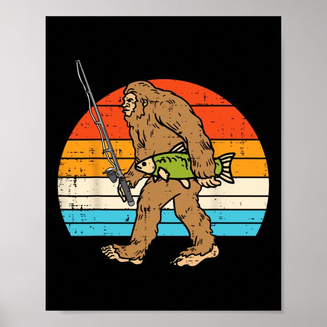 Póster Pescador Retro Pescador de Piscilla Sisquatch Homb (Frente)