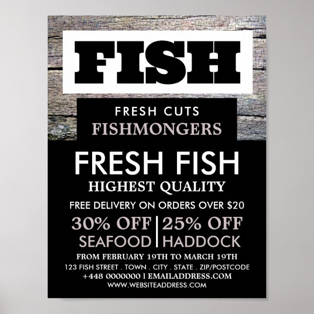 Póster Pescador Rústico/Esposa, Publicidad en el mercado  (Frente)