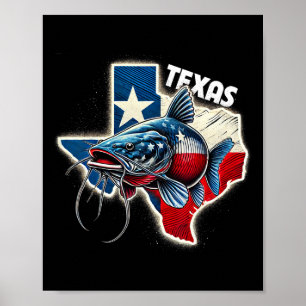 Póster Pescadores de bagre de Texas Orgullo tejano