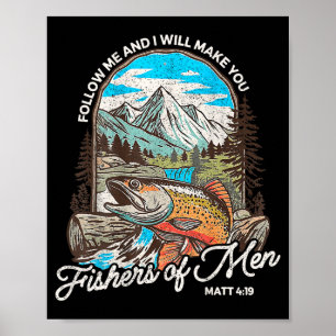 Póster Pescadores De Hombres Mateo 4-19 Biblia Cristiana
