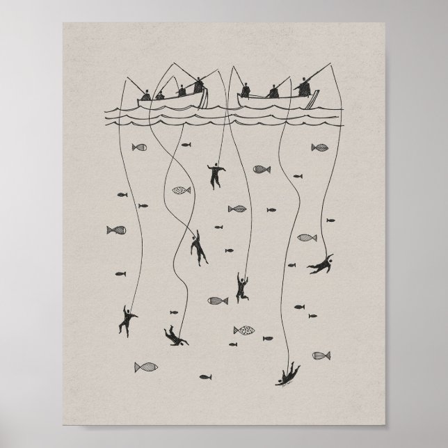 Póster Pescadores de los hombres - Mateo 4:19 Jesús (Frente)