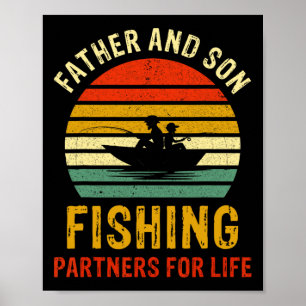 Póster Pescadores veteranos padre e hijo compañeros para 