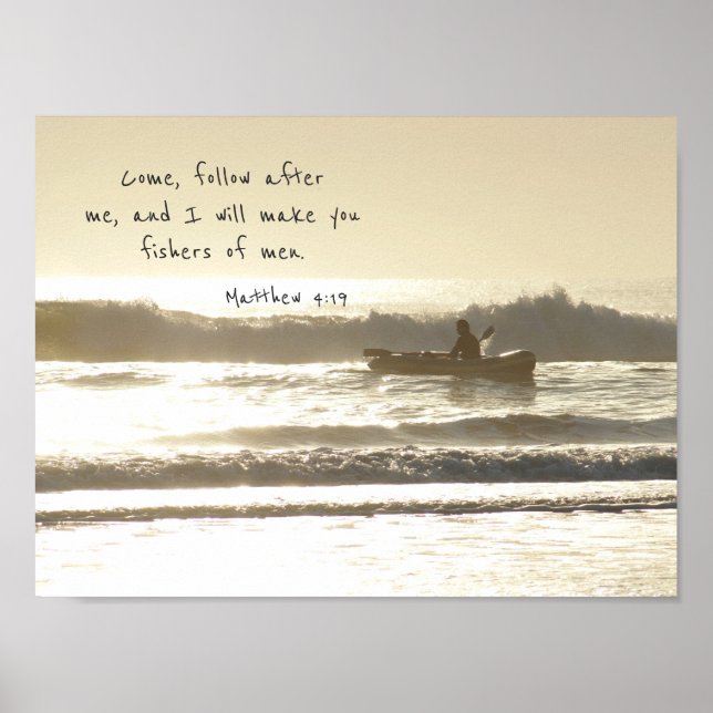 Póster Pescadores y barcos de hombres (Frente)