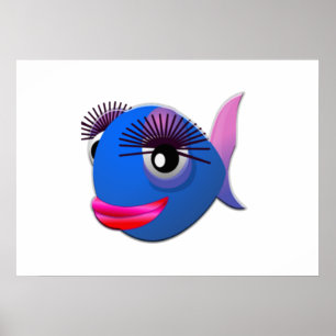 Póster Pescados grandes del dibujo animado de las