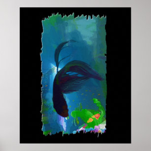 Póster Pescados que luchan siameses