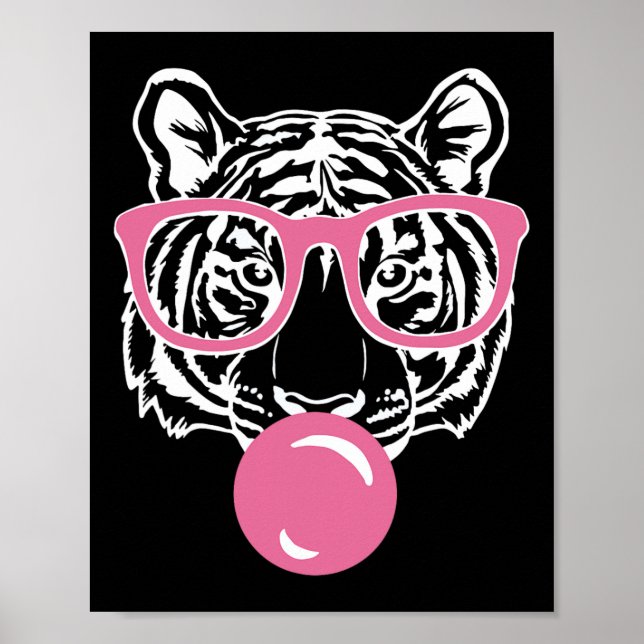Póster Pescando Gatos De Gles Rosa Inteligentes Tigre De  (Frente)