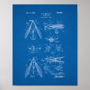 Póster Pescando la patente del señuelo - modelo