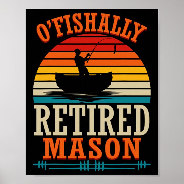 Póster Pescar O'fishally Jubilado Mason  (Frente)