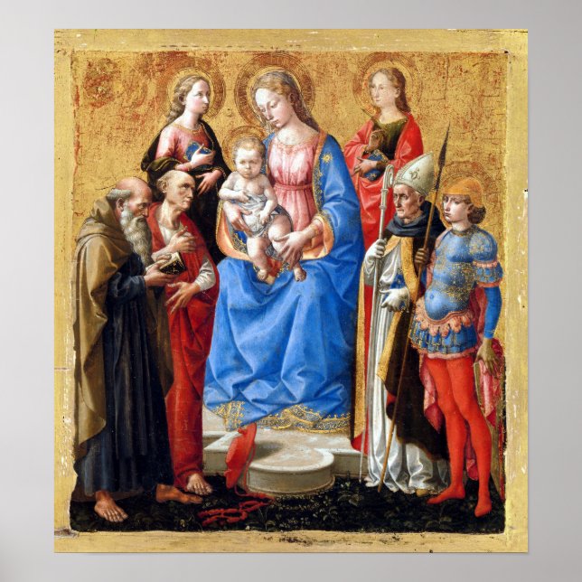 Póster Pesellino (Francesco di Stefano) Madonna y niño (Frente)