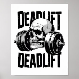 Póster Peso muerto Calavera Esqueleto Entrenamiento Power
