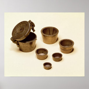 Póster Pesos usados por los comerciantes y los boticarios