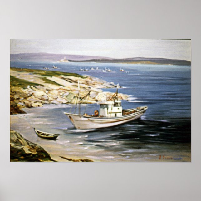 Póster Pesquero en Muxía (A Coruña) (Frente)