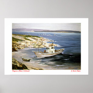 Póster Pesquero en Muxía (A Coruña)