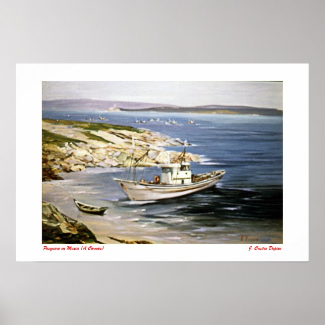 Póster Pesquero en Muxía (A Coruña) (Frente)