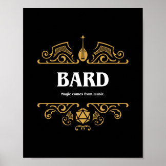 Póster Pestaña de clase de barba para juegos RPG