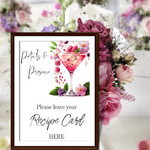 Póster Petal Prosecco Floral Solicitud de Receta de Desay