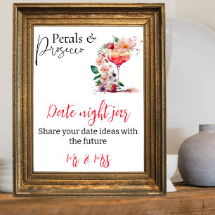 Póster Petales Prosecco Floral Bridal Shower Brunch Fecha