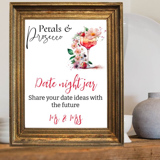 Póster Petales Prosecco Floral Bridal Shower Brunch Fecha (Subido por el creador)