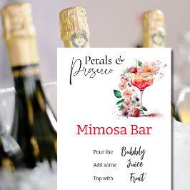 Póster Petales Prosecco Floral Bridal Shower Mimosa Bar