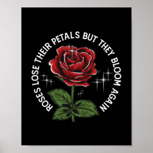 Póster Petales Rosas florecen nuevamente sobreviviente In