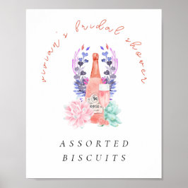 Póster Petales y Prosecco Champán Ducha de novia Comida