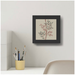 Póster Pétalos de ensueño en las ramas L beige verde rosa