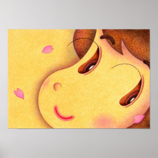Póster Pétalos de flores y una pequeña sonrisa.