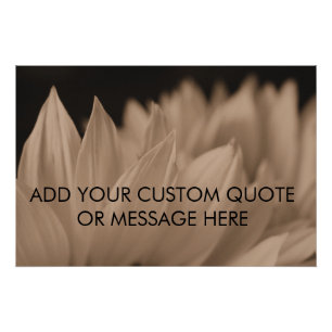 Póster Pétalos de girasol personalizables en tono sepia 