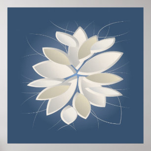 Póster pétalos de piedra blanca