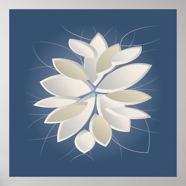 Póster pétalos de piedra blanca (Frente)