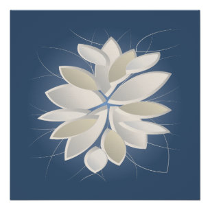 Póster pétalos de piedra blanca