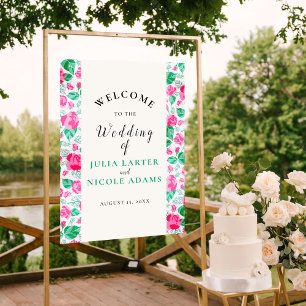 Póster Pétalos de Rosa Verdes Rosados Flores Jardín Boda