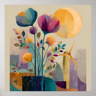 Póster Pétalos de viento - Poster Solarpunk