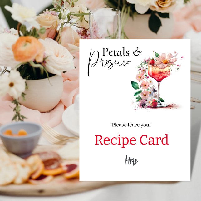 Póster Pétalos Prosecco Floral Bridal Ducha Tarjeta de Re (Subido por el creador)