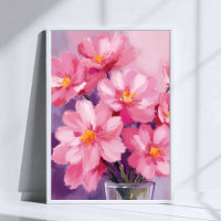 Pétalos rosados floreciendo | Pintura de flores ac