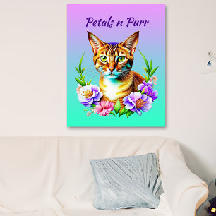 Póster Pétalos y flores de gato y Bonito puros