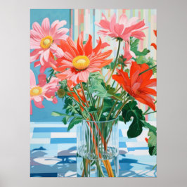 Póster Pétalos y luz: Un deplo floral de mesa