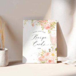 Póster Pétalos Y Prosecco Dejan Sus Tarjetas De Receta