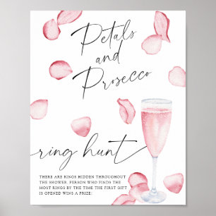 Póster Pétalos y Prosecco - juego de caza del anillo para