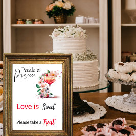 Póster Petals Prosecco Floral Bridal Shower Favft