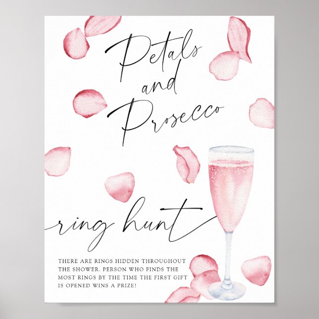 Póster Petals y Prosecco - caza de anillo juego de ducha  (Frente)