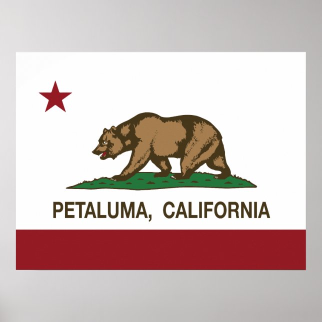 Póster Petaluma de la bandera del estado de California (Frente)