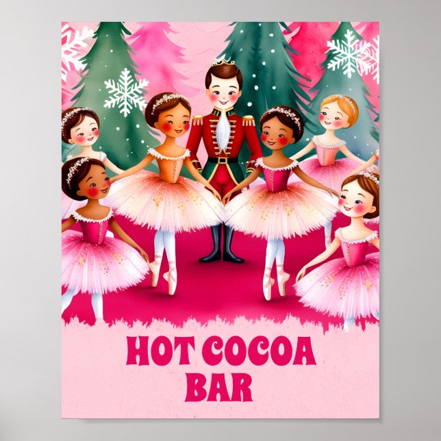 Póster petcracker rosa Ballet cumpleaños bar de cacao cal (Frente)