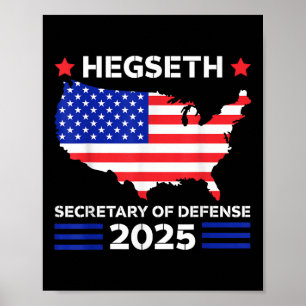 Póster Pete Hegseth Secretario De Defensa 2025 Trump Eleg