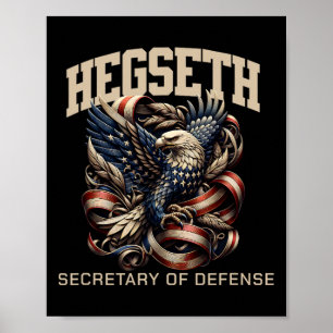Póster Pete Hegseth Secretario de Defensa partidario de T