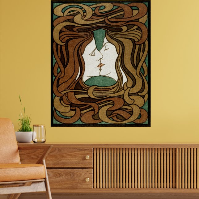 Póster Peter Behrens Kiss Love Resumen Art Nouveau (Salón 2)