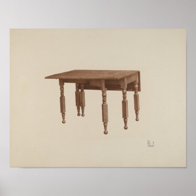 Póster Peter C. Ustinoff Gateleg Table c. 1942 (Frente)